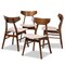 Baxton Studio Danica Beige Upholstered and Walnut Wood 4-Piece Dining Chair Set 167-10811 - alternate 1